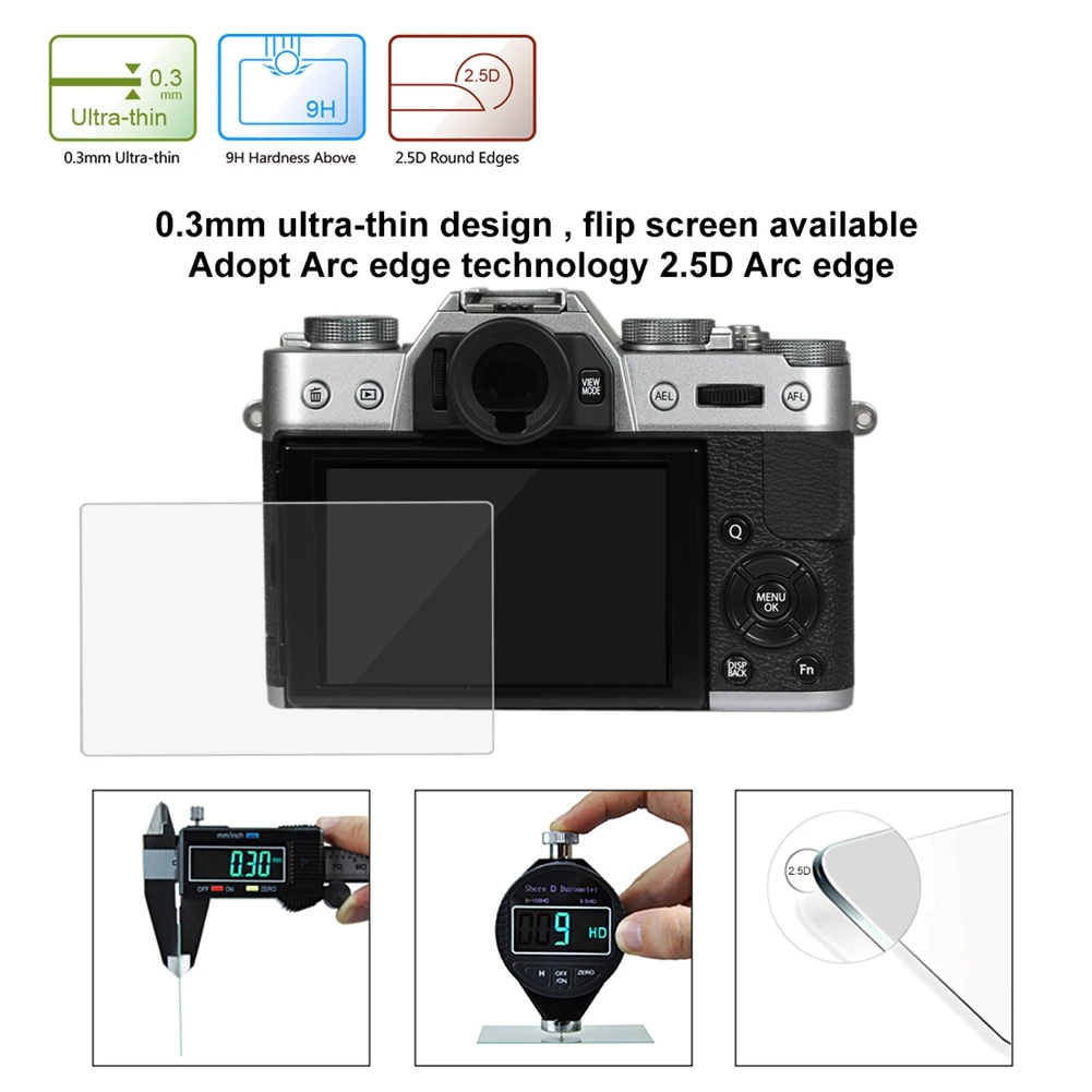 Пылезащитная пленка PULUZ HD 9H 0,3 мм из закаленного стекла для ЖК-экрана Fujifilm X-70/T10/T20/T1/T2/A3