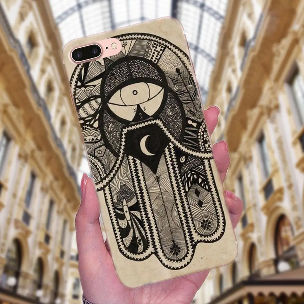 Hamsa рука Фатимы сияющий милый тонкий чехол из ТПУ для Galaxy J1 J2 J3 J330 J4 J5 J6 J7 J730 J8 2015 2016