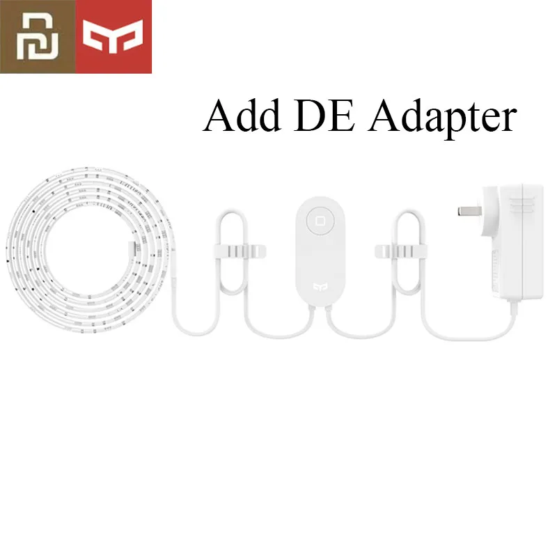 Add DE Adapter Yee светильник RGB светодиодный 2 м умный светильник-полоса умный дом для Mi Home приложение WiFi работает с Alexa Google Home Assistant 16 миллионов красочных - Цвет: Add DE Adapter