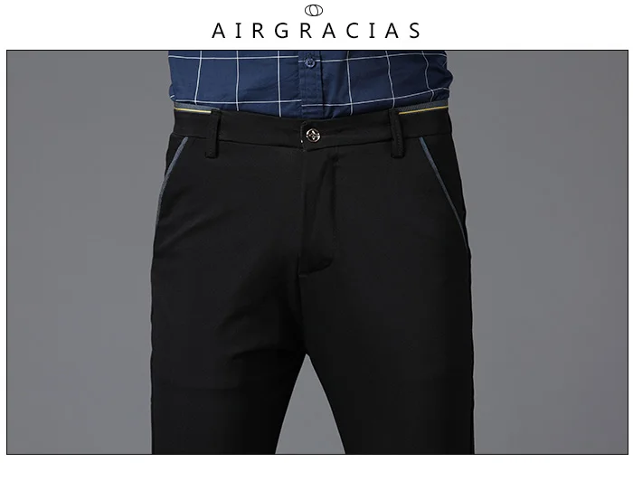 AIRGRACIAS, новые мужские брюки, высокое качество, темные цвета, Классические мужские длинные брюки, брюки, мужской деловой костюм, брюки, размер 28-38