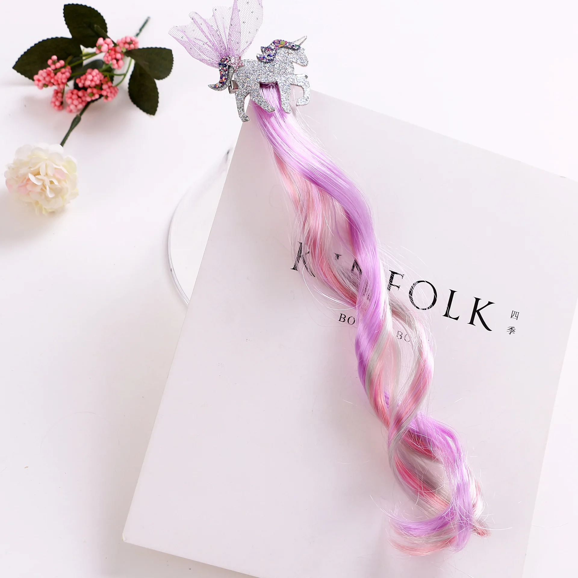 Бутик ins 5 шт. модное милое блестящий градиент вышит Радуга Цвет лук заколки с