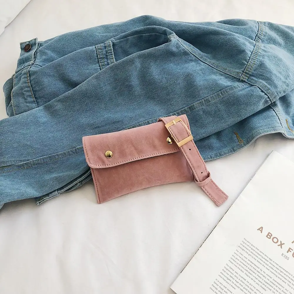 Женская сумка мессенджер однотонная из велюра|Поясные сумки| |