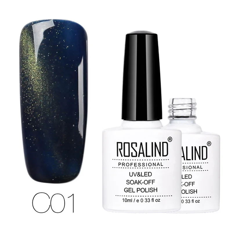C01 ROSALIND гель 1S 3D кошачий глаз Гель-лак для ногтей магнитный эффект цветной гель для ногтей впитывающий лак УФ-гель для ногтей - Цвет: C01