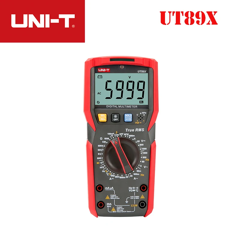 UNI T UT89XD/UT89X True TRMS 20A высокотоковый Цифровой мультиметр Вольтметр