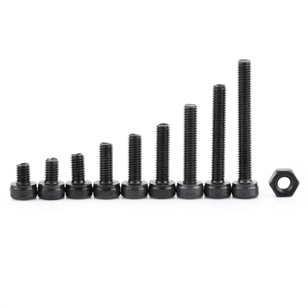 280Pcs/Set M3 Cap Head Hex Socket Bolt Screw Nut Machine Fastener Assortment Set | Обустройство дома