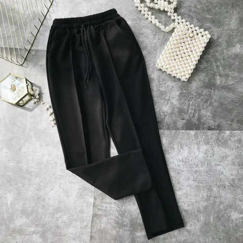 2018 новые модные женские Штаны осенние и зимние шерстяные повседневные штаны