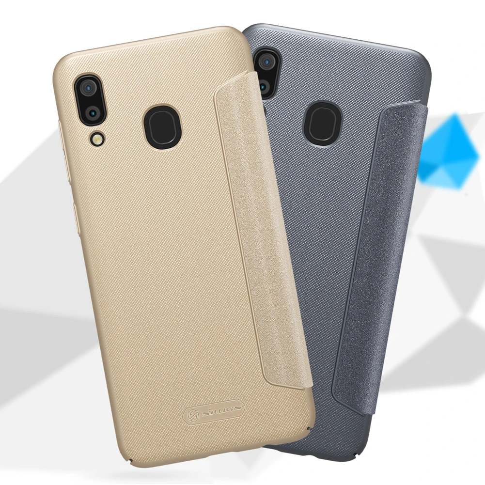 Чехол книжка Nillkin для Samsung Galaxy A30 блестящий чехол из искусственной кожи A30|Бамперы|