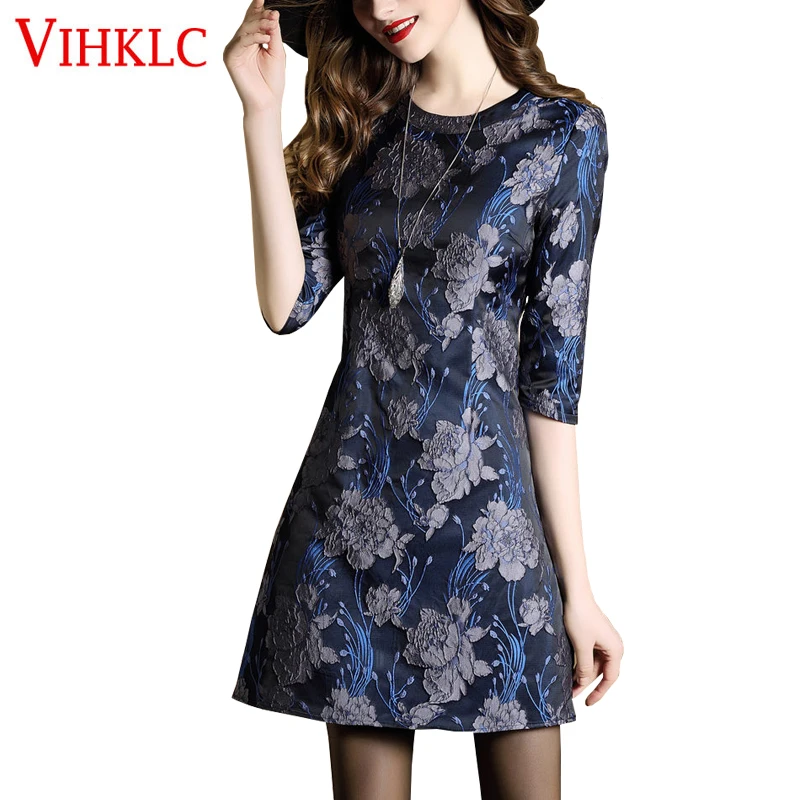 2020 Новое Женское платье осень весна три четверти рукав Империя Вечерние платья