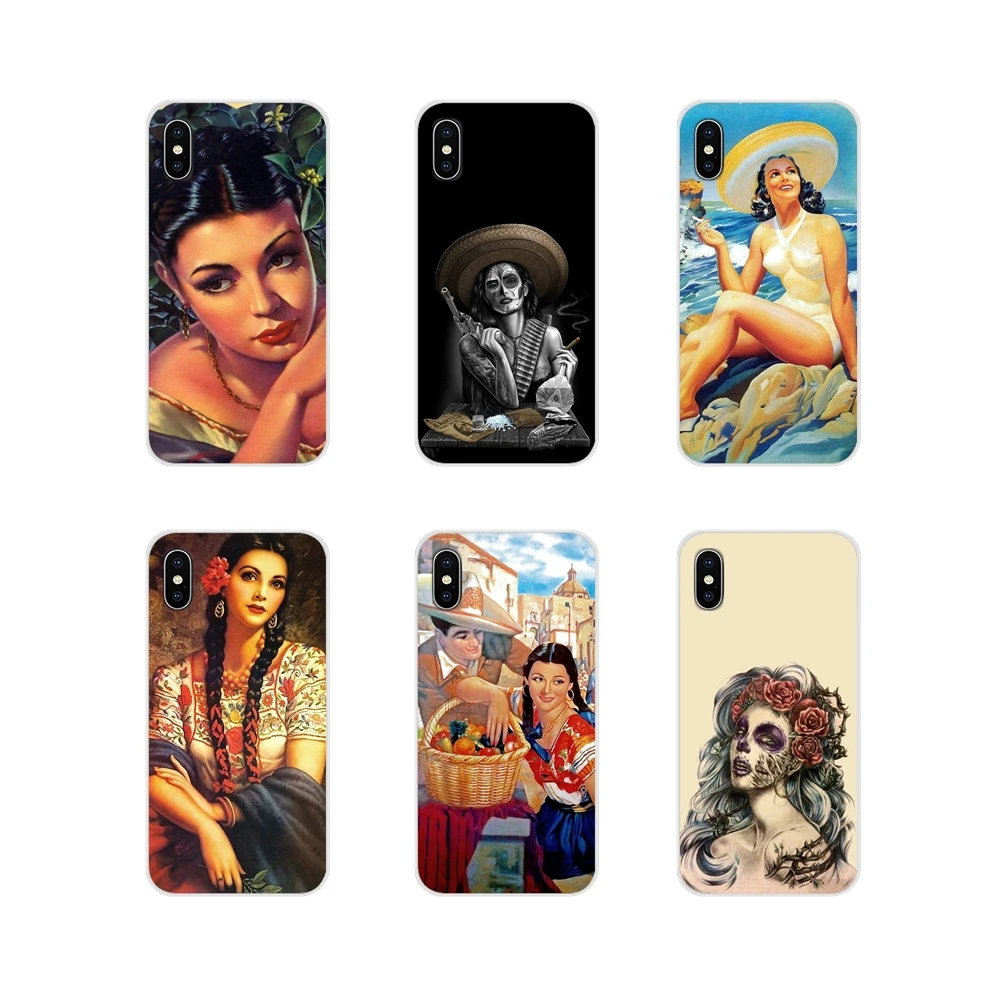 Мексиканские Аксессуары для девочек чехлы телефонов Apple iPhone X XR XS MAX 4 4S 5 5S 5C SE 6 6S 7 8