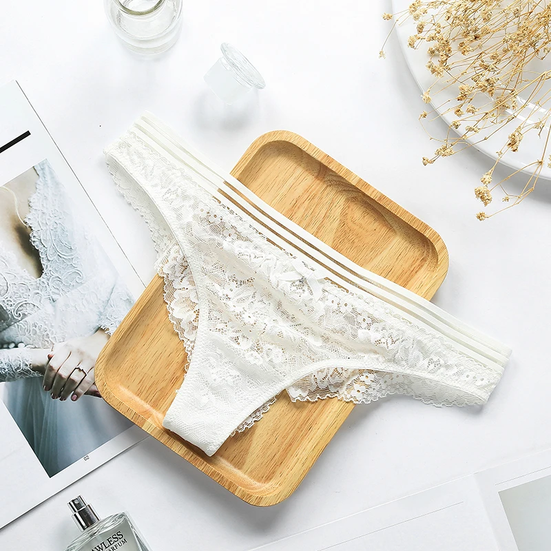 Женские Бесшовные трусы Lilymoda прозрачные кружевные с цветочным принтом 3