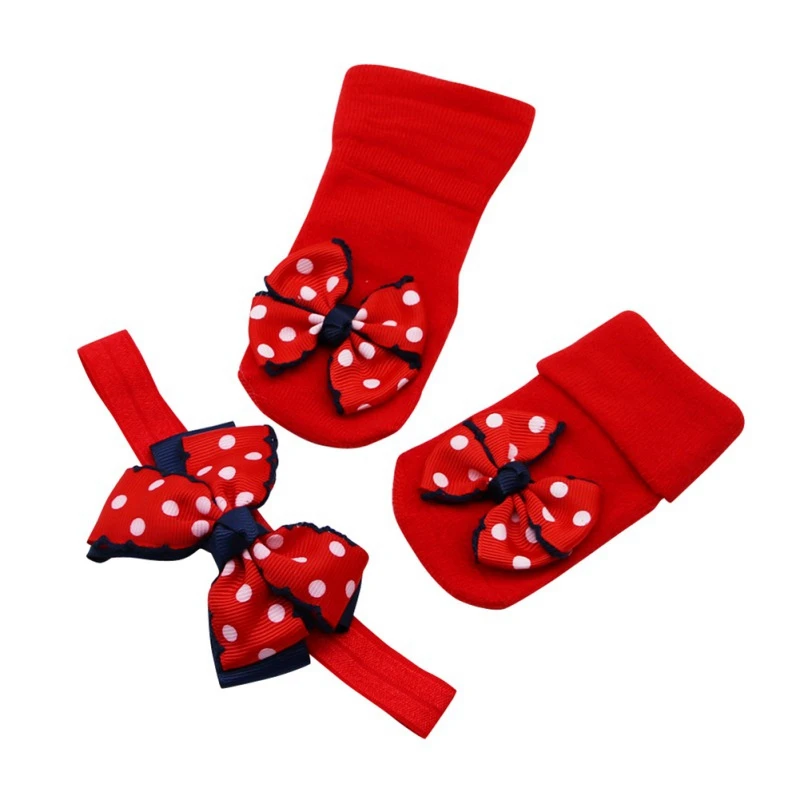 2 шт./компл. хлопок Детские носки для девочки, Bebe, для новорожденных, малышей и детей младшего возраста состоящий из носка+ повязка на голову с бантом для младенцев нескользящие носки клея на день рождения носки 0-1Years