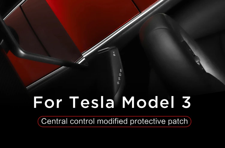 LUCKEASY автомобиля Центральная панель управления защитная патч для Tesla модель 3- из пластика ABS, имитация углеродного волокна красный белый 3 шт./компл