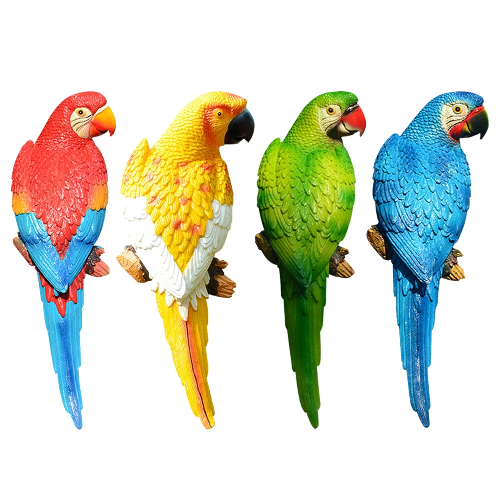 Тропические Macaws настенная скульптура Смола зеленая имитация попугая модель левый попугай Настенный декор зеленый