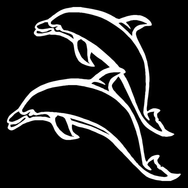 

13*13CM Fun Jumping DOLPHINS Bumper Sticker Decals Motorcycle Decals Car Styling Black/Silver C2-0243