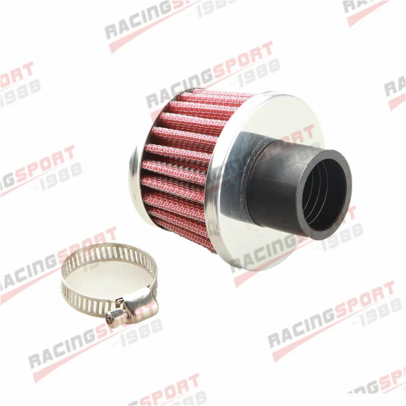 Universal 25mm 1&quot Car Cold Air Intake Filter Turbo Vent Crankcase Breather RED |