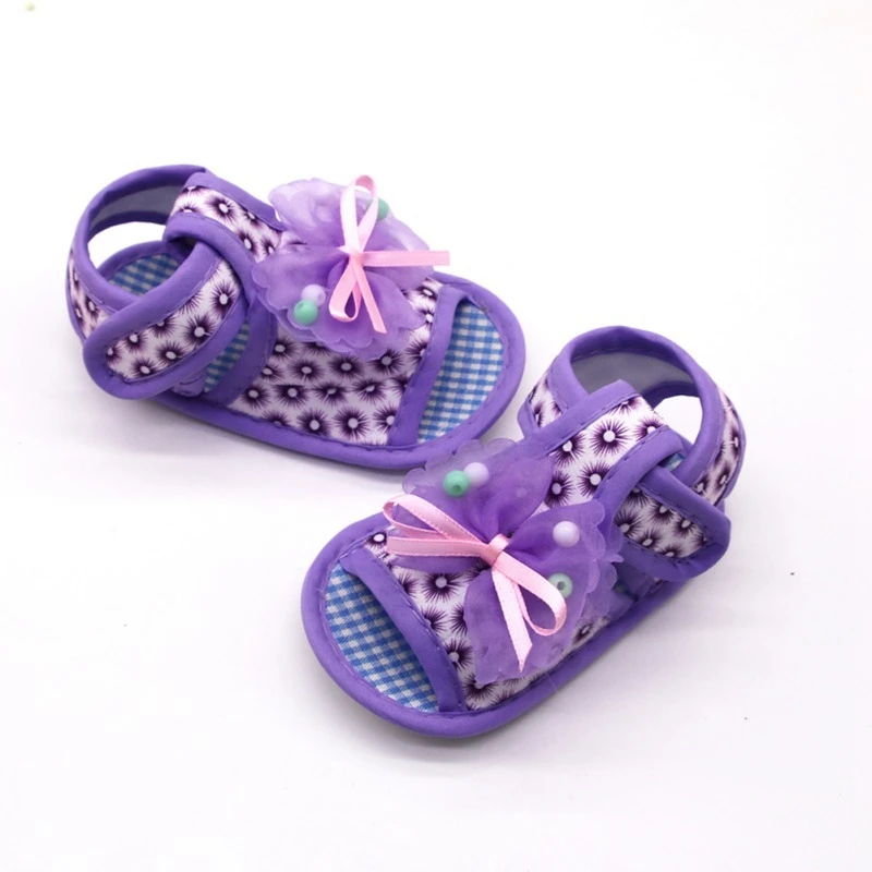 Летняя обувь на мягкой подошве для новорожденных девочек нескользящая малышей с