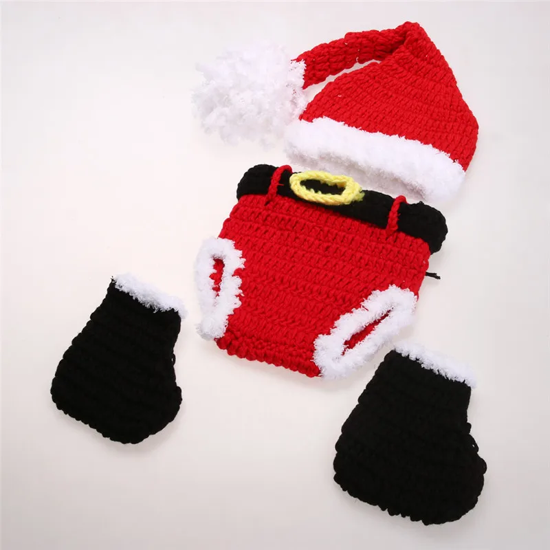 

Newborn Photography Props Baby Knit Hat Christmas Outfits Photo Props Costume Accessories Baby Bonnet Kids Cap Xmas Photo Set