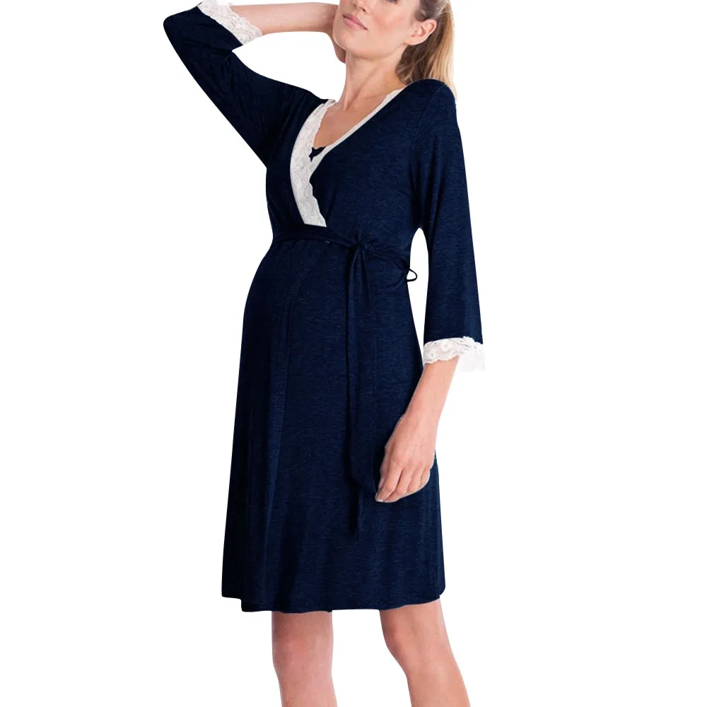 Dresses Women's Maternity Dress Womens Mother Lace Pregnant Long Sleeve Nursing Baby For Pajamas Dress|Платья| |