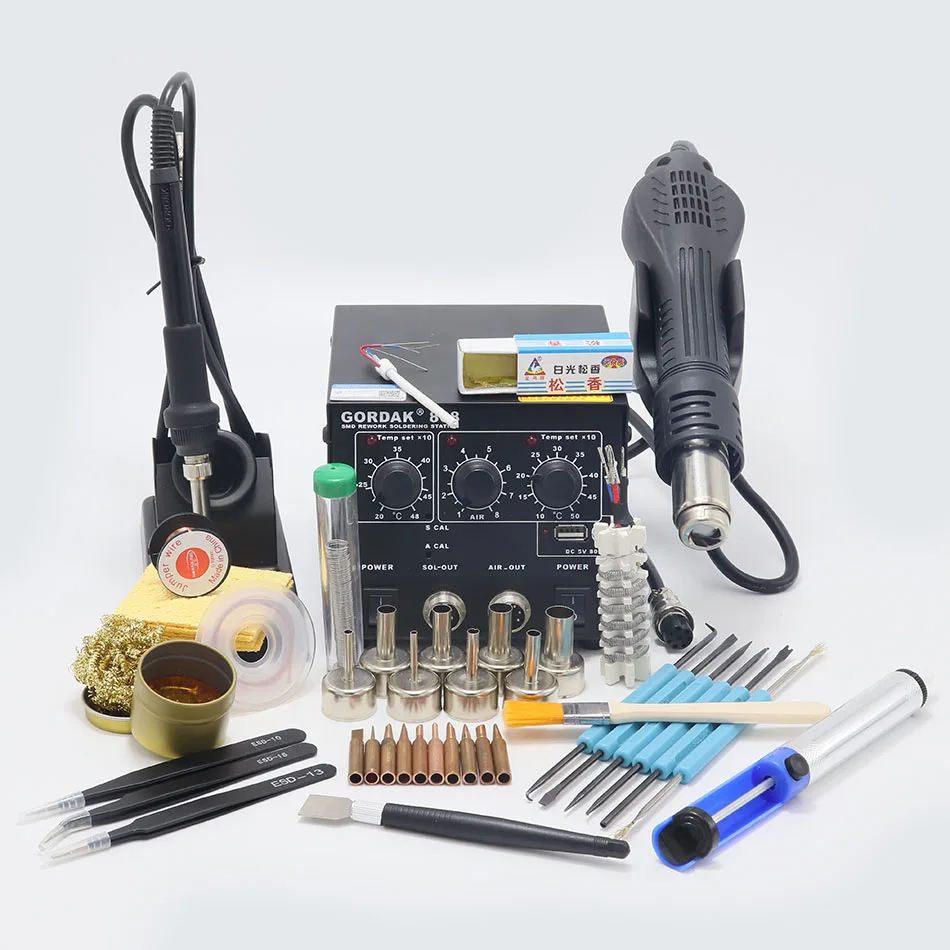Package C GORDAK 868 Высокая мощность фена паяльная станция USB интерфейс для мобильного телефона электронная схема сварка ремонт - Цвет: Package C