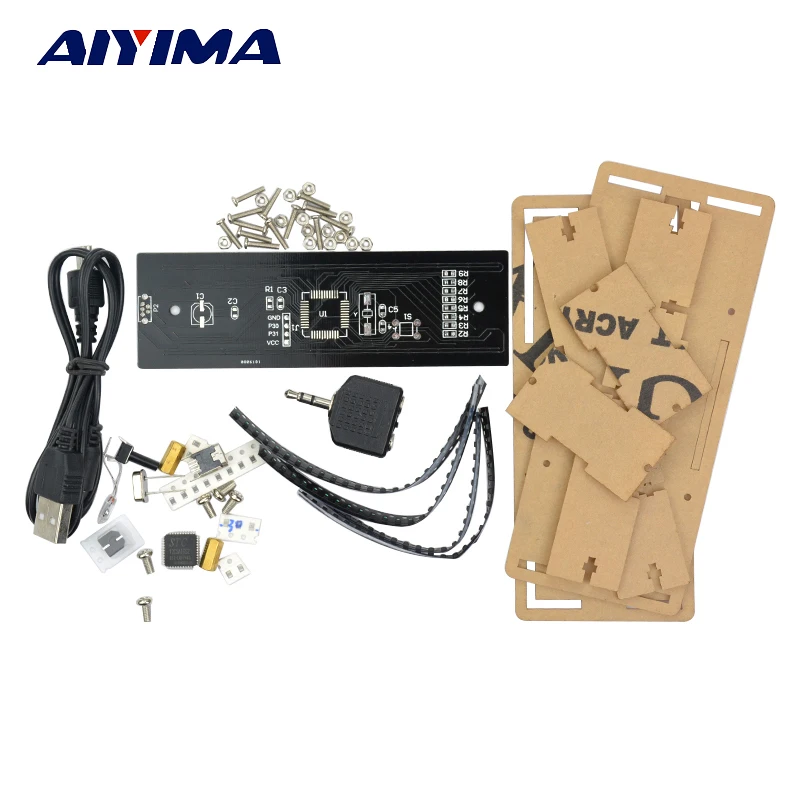Aiyima singlechip LED Музыка анализатор спектра индикатор уровня аудио MP3 ПК усилитель