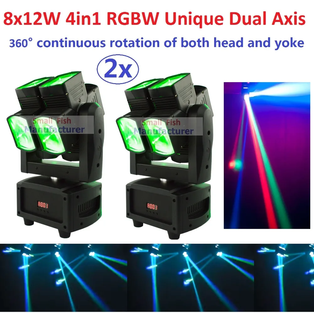 

2xLot Hot 2019 ADJ Unique Dual Axis Led Moving Head Light Professional Dual Heads DJ Stage Beam Wash Moving 360 degree Rotation