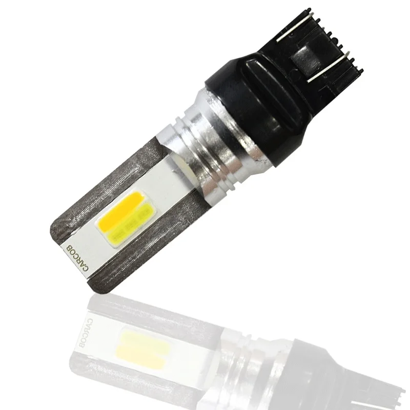 2 шт. светодиодный T20 7443 BAY15D светодиодный лампы 1157 P21/5 Вт R5W T25 3157 COB для автомобильных фар автомобиля светодиодный светильник белый янтарь двойной цвет 12V