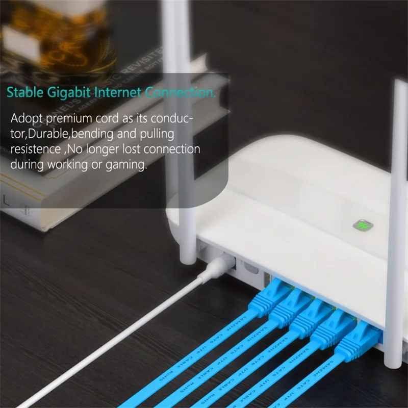 Плоский Ethernet Кабель SAMZHE RJ45 lan cat6 плоский сетевой кабель 1000 Мбит/с Cato для