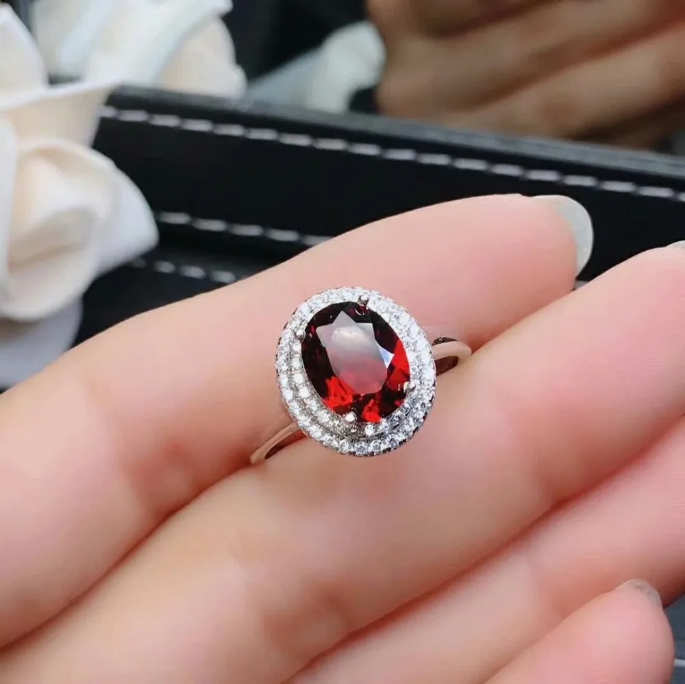 SHILOVEM серебро 925 пробы натуральный красный гранат кольца открытые трендовые для