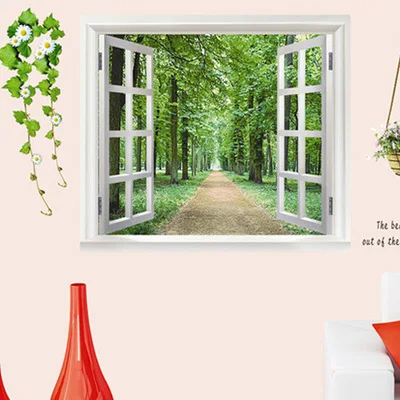 Горячая Распродажа креативная 3D настенная наклейка на стену зеленое дерево