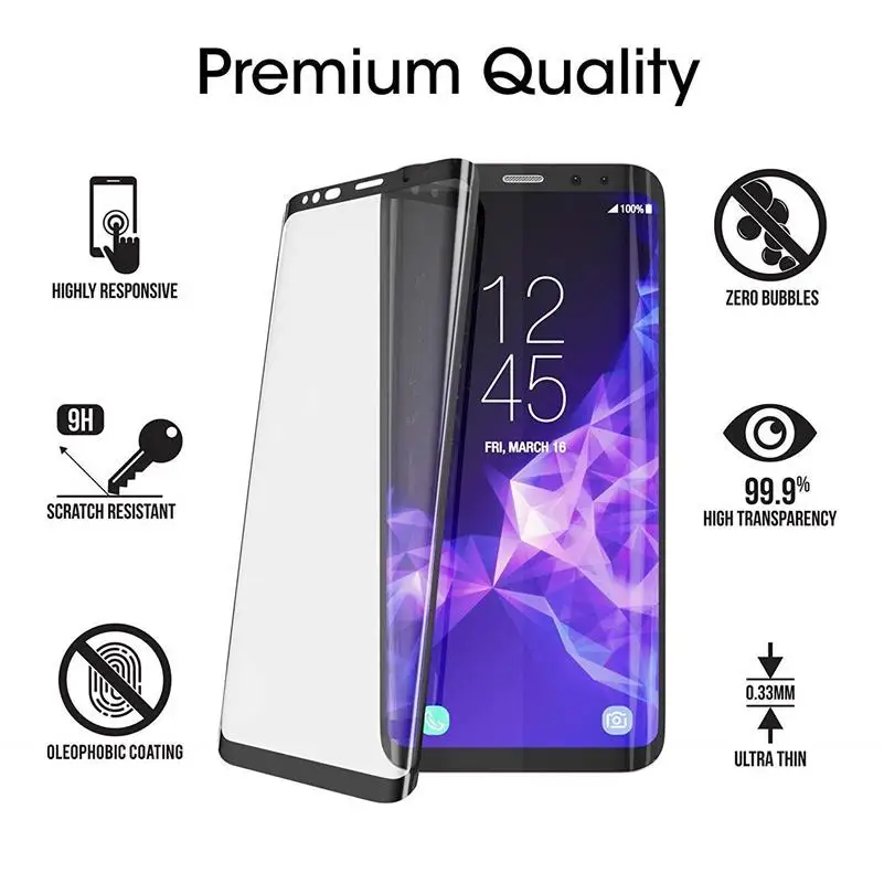 Улучшенная пленка 15D для Galaxy S9 8 7 S10 Защита экрана S6 Edge Note 9 Plus изогнутое закаленное