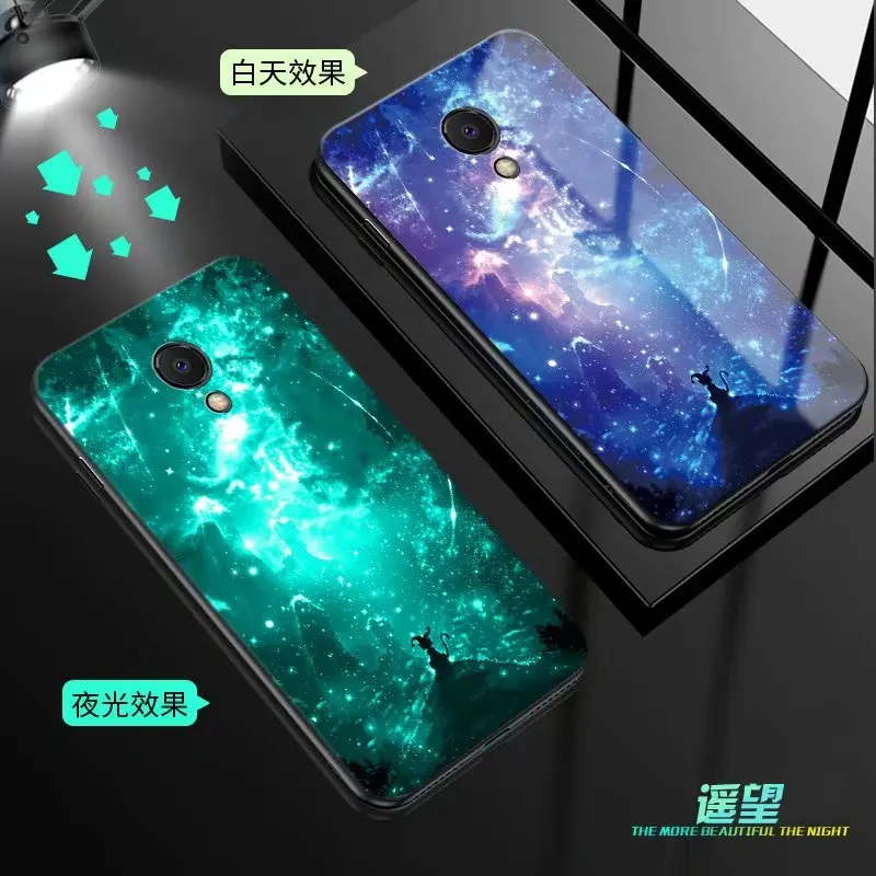 style 08 Для meizu M6S чехол Роскошный светящийся Узор Жесткий закаленное стекло защитный чехол на заднюю панель для meizu m6s полное покрытие оболочка - Цвет: style 08