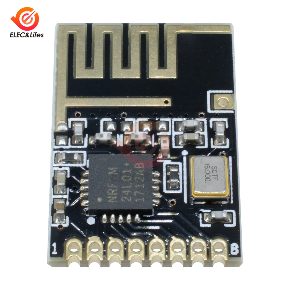 NRF24L01 SMD 2 4 ГГц беспроводной модуль приемопередатчика 1 27 мм Мини NRF улучшенная