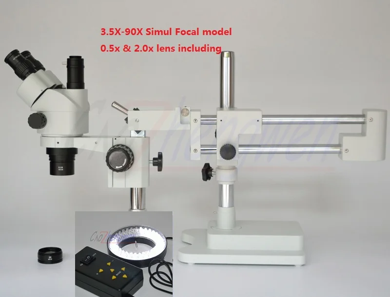 Новый микроскоп FYSCOPE 3.5X 90X многофокальный с двойной стрелой Тринокулярный Стерео