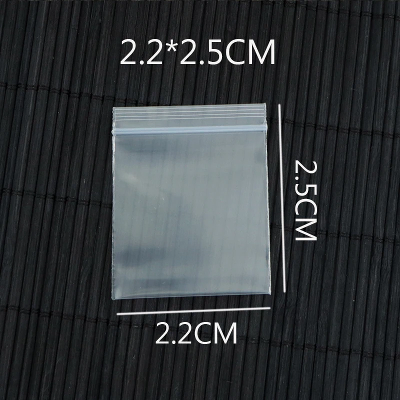 

100Pcs/lot 2.2x2.5cm Zip Lock Bags Clear Poly Bag Reclosable Plastic Small Gift Candies Packing Bags Wholesale