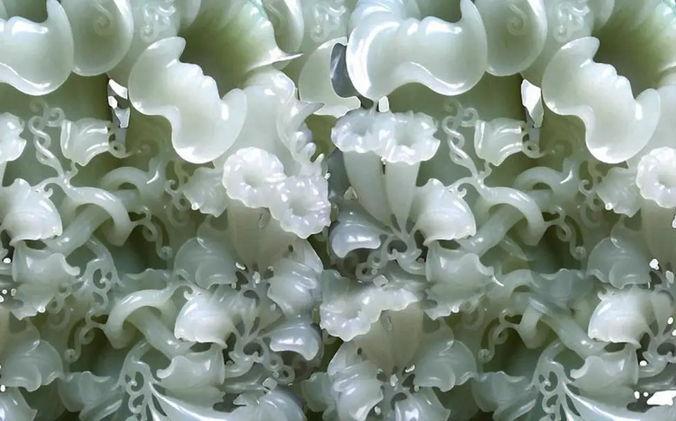 

custom photo Chinese wind jade carved trumpet 3D desktop 3d customized waterproof self-adhesion
