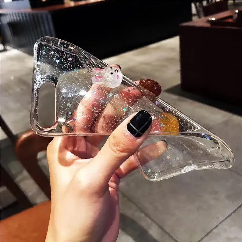 Прозрачный чехол для телефона 3D Dolls iPhone XS MAX XR 7 Plus прозрачные мягкие чехлы из ТПУ X 8