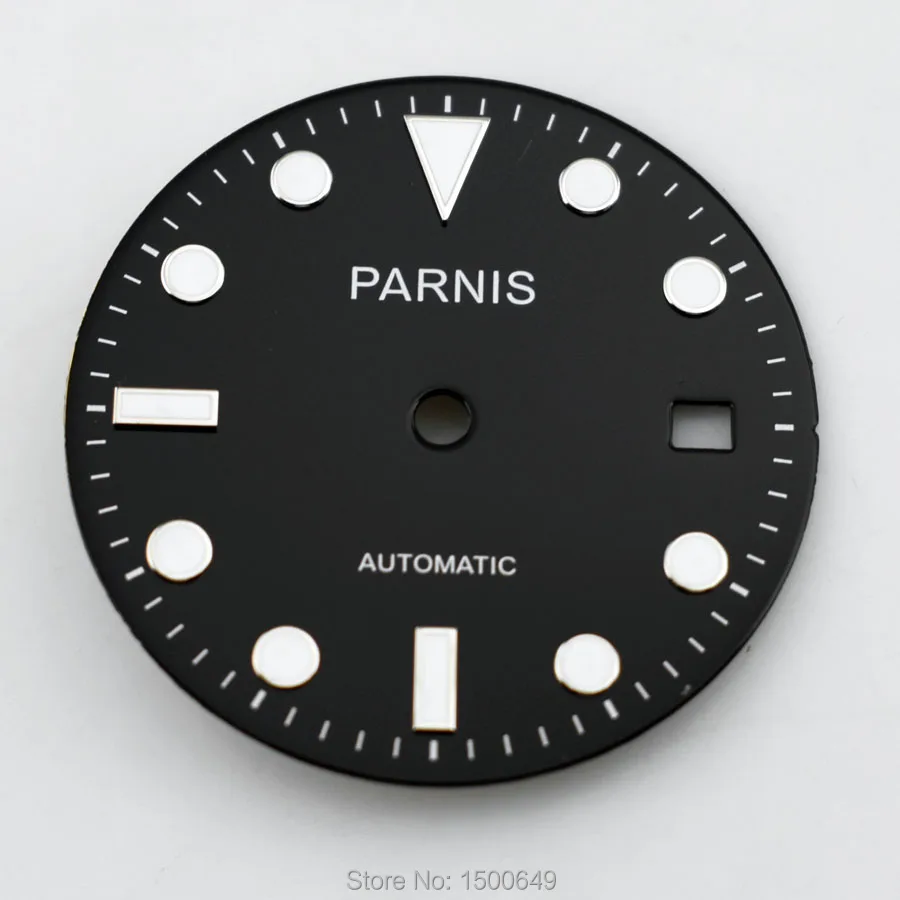 Часы Parnis 29 5 мм зеленый/черный циферблат с датой для Mingzhu DG2813 DG3804 MIYOTA 82 Series