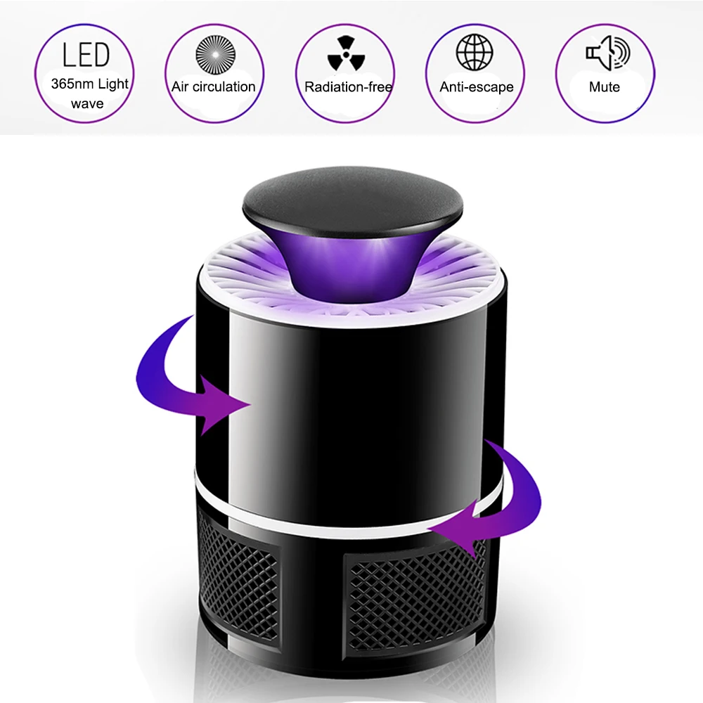 Mosquito Killer Lamp Bug Zapper Repellent Mute LED Anti Insect Trap Pest Control USB Home Living Room Indoor | Дом и сад