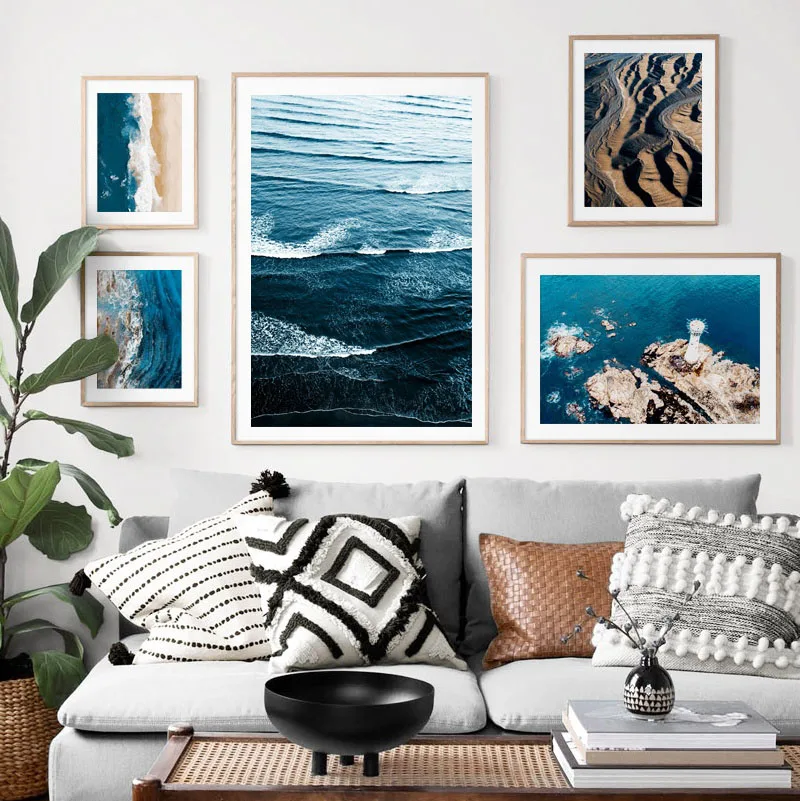 

Wall Art Canvas Painting Nature Ocean Beach Lighthouse Nordic Posters And Prints Landscape Wall Pictures For Living Room Decor