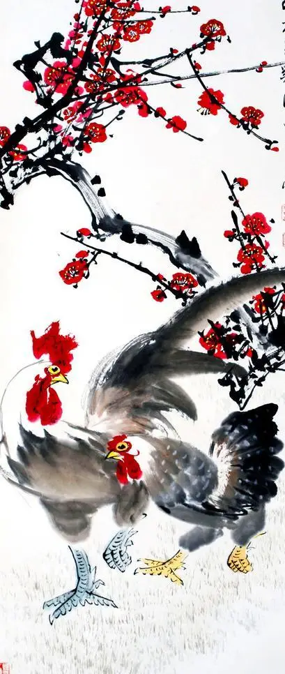 Китайский Стиль Алмазный Крест Живопись Стежка Wintersweet И Курица Полный Вся Смола