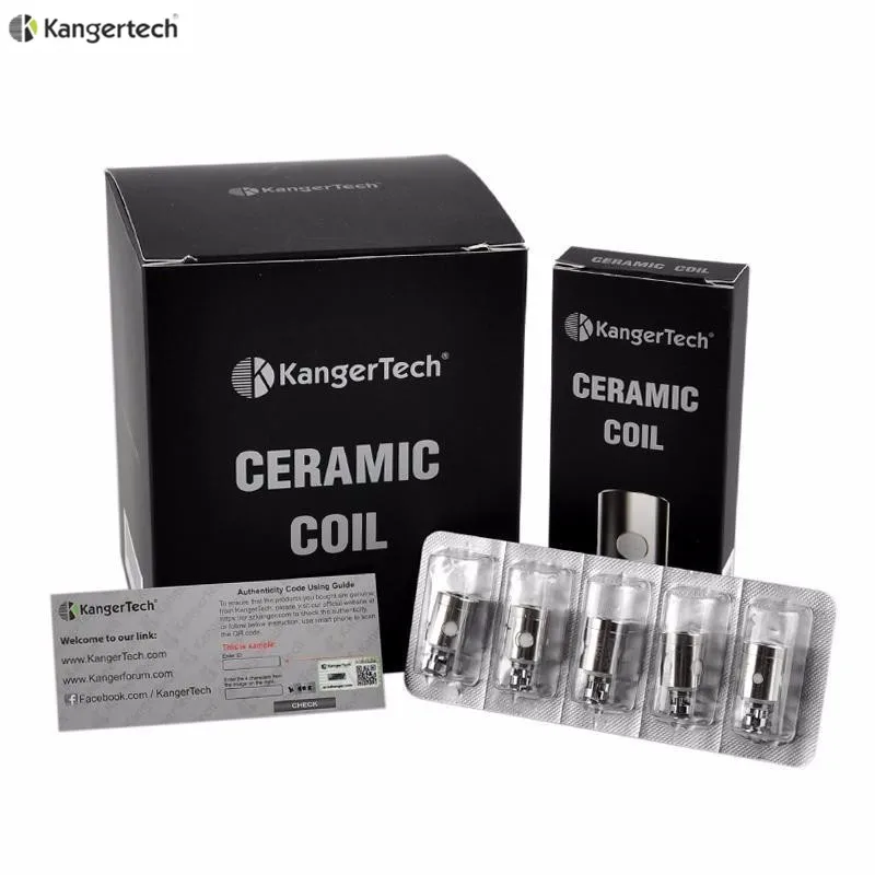 100% оригинальная керамическая катушка Kanger 0.5ohm Сменная головка для Subtank/Toptank 5 шт./лот|ceramic coil|coil replacementreplacement coil |