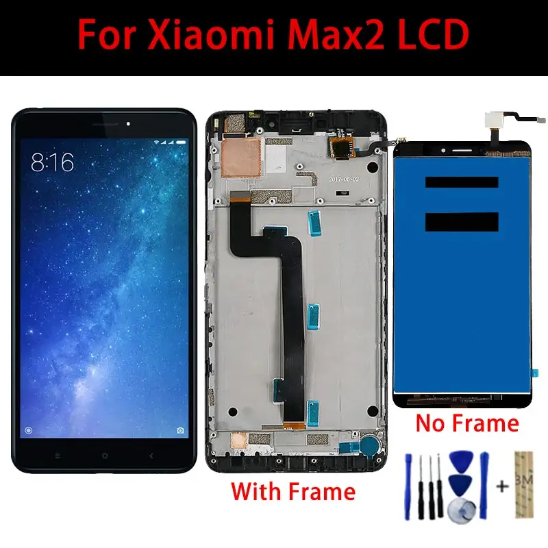 6 44 ''для Xiaomi Mi MAX 2 ЖК-дисплей сенсорный экран 100% протестирован и хорошо