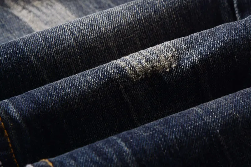 Модные Классические мужские джинсы темного цвета, Прямые рваные джинсы homme, итальянский стиль Vinatge, хлопок, мужские джинсовые штаны