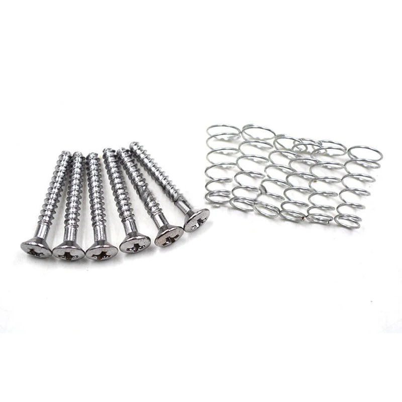 HLBY 50pcs Chrome Single Coil Pickup Screws &amp Adjust Height Springs For Guitar | Спорт и развлечения