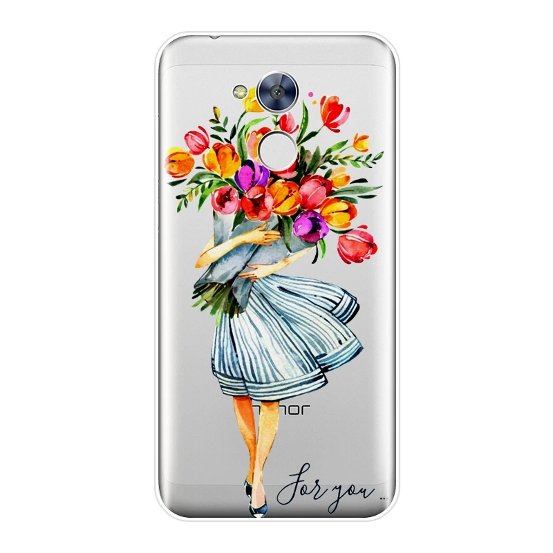 Чехол для телефона Huawei Honor 6 5A 4X 5X 6X 6A силиконовый мягкий чехол с цветочным принтом