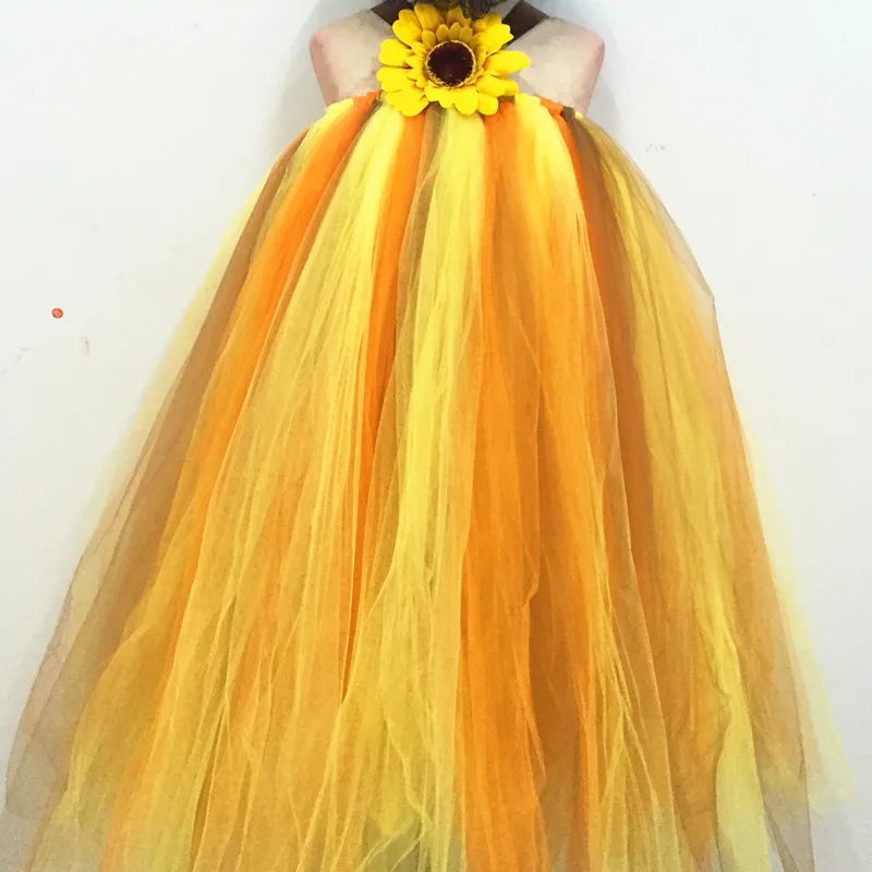 Платье для Хэллоуина с подсолнухами и тыквой девочек платье-пачка детские