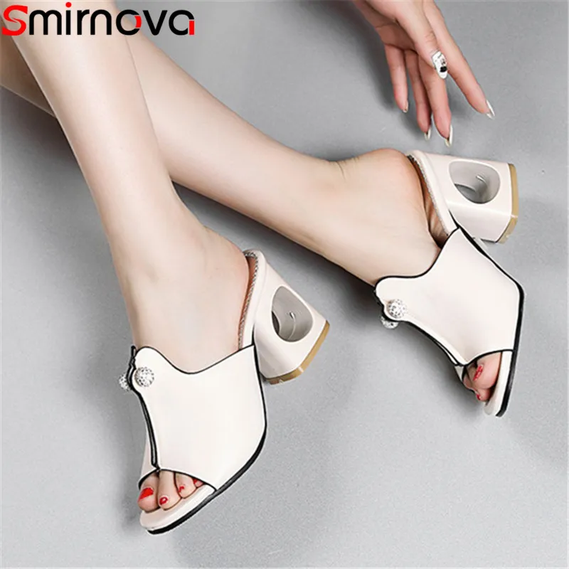 Smirnova/Новые модные летние туфли женские на высоком квадратном каблуке Женские