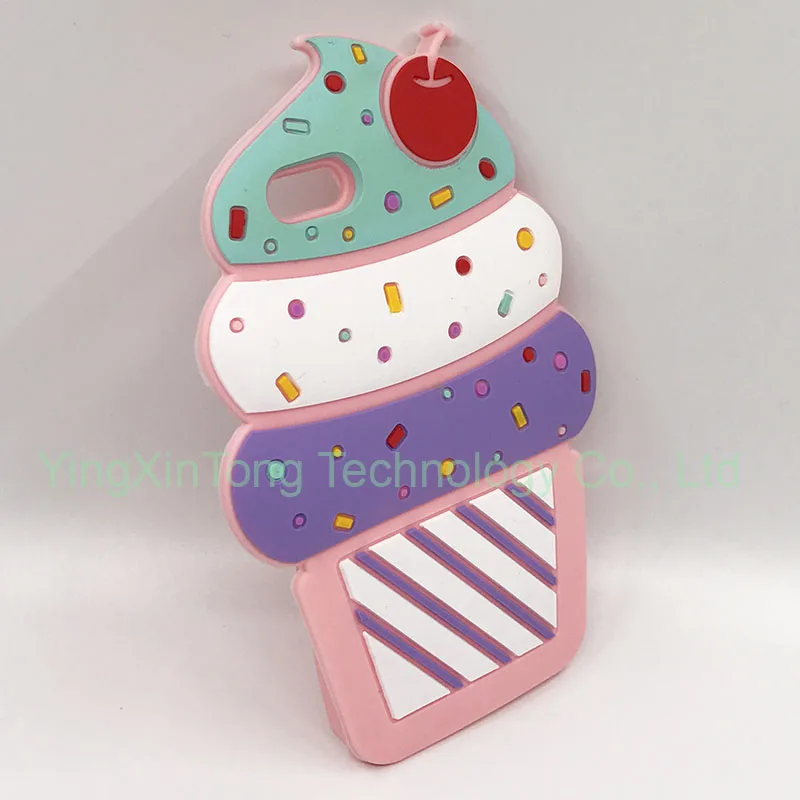 Soft Silicone 3D Cherry Cupcake Ice Cream Cartoon Capa Phone Case Cover for iPhone 8 7 7Plus 5 5S SE 6 6S Plus 6SPlus Coque image 2