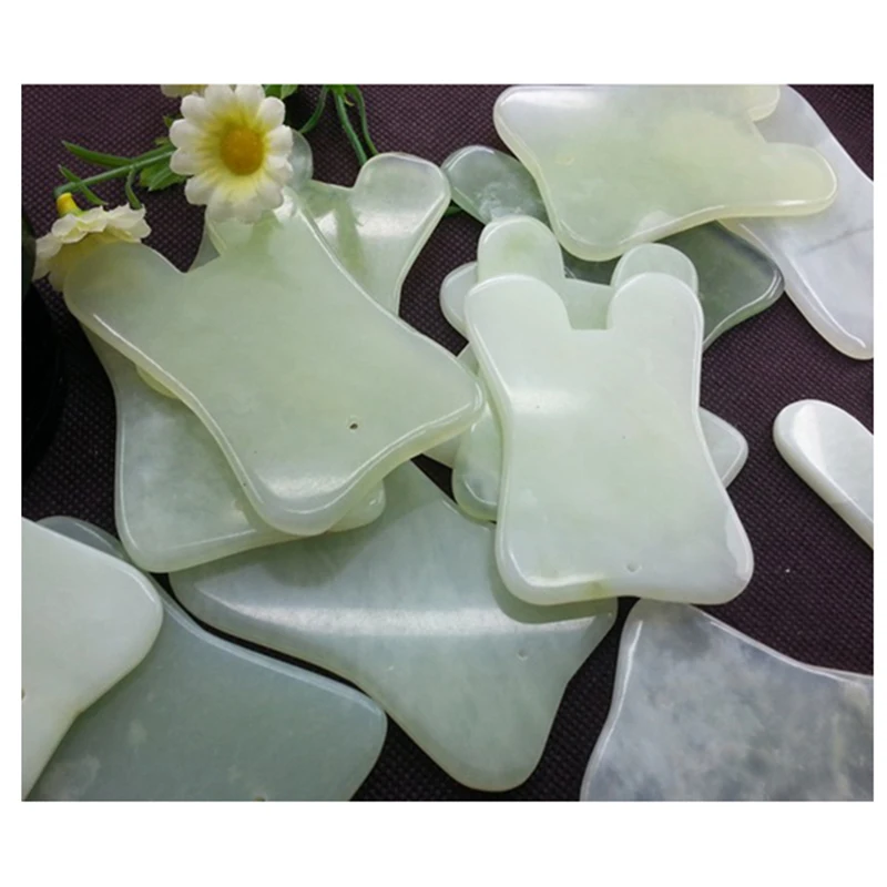 Jade Stone Guasha массажный инструмент для здоровья, Jade Gua Sha, массажная доска для лица против морщин, традиционные китайские акупунктурные точки