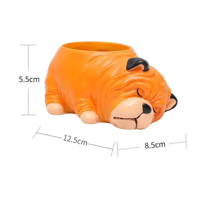 Shar Pei Милый мультфильм Животные цветочный горшок Смола щенок мульти-мясо цветочный горшок суккулент кашпо горшки домашний сад двора украшения бонсай подарок - Цвет: Shar Pei